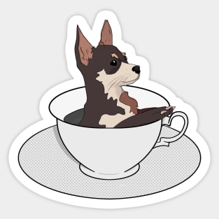 Funny Chihuahua Puppy A Cup of Chi Sticker